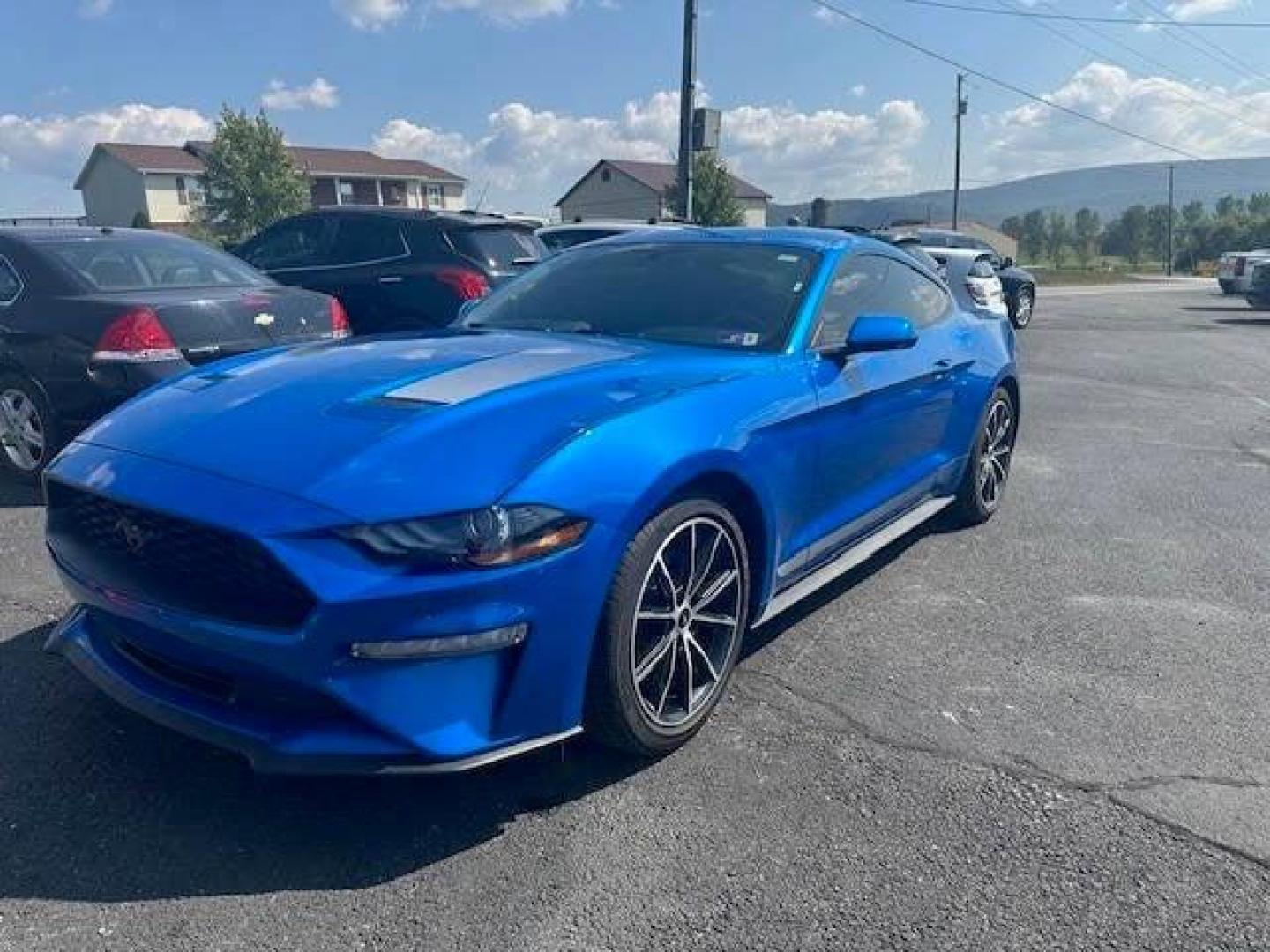 2020 Blue Ford Mustang (1FA6P8TH4L5) with an 2.3L I4 Turbocharger 2.3L I4 engine, located at 4845 Woodbury Pike, Roaring Springs, PA, (814) 317-5008, (814) 317-5008, 40.250935, -78.366959 - Photo#0