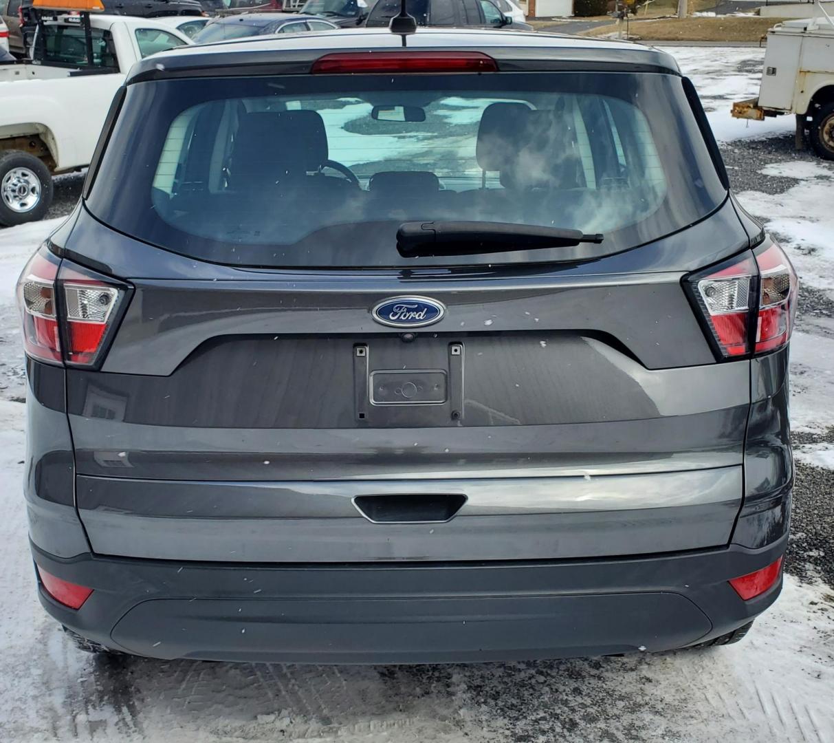 2018 Gray /Gray/Black Ford Escape S FWD (1FMCU0F70JU) with an 2.5L L4 DOHC 16V engine, 6A transmission, located at 4845 Woodbury Pike, Roaring Springs, PA, (814) 317-5008, (814) 317-5008, 40.250935, -78.366959 - Photo#2